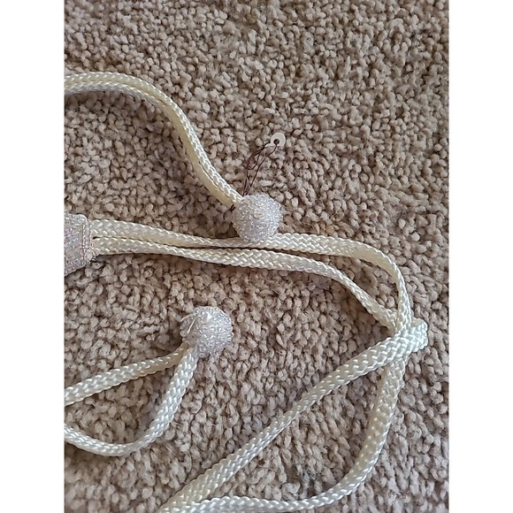 Christian DIOR CEINTURES  vintage hand beaded cream bridal cumberbund BELT SZ XS - Picture 10 of 13